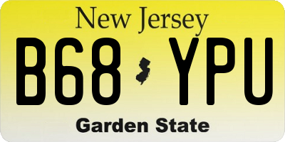 NJ license plate B68YPU