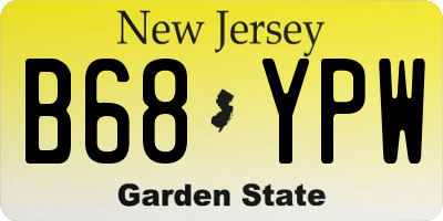 NJ license plate B68YPW