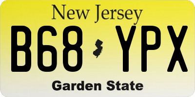 NJ license plate B68YPX