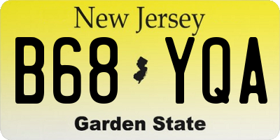 NJ license plate B68YQA