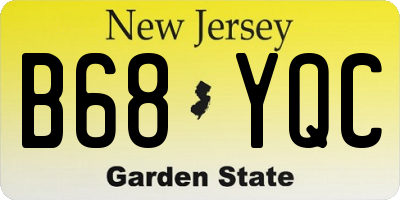 NJ license plate B68YQC
