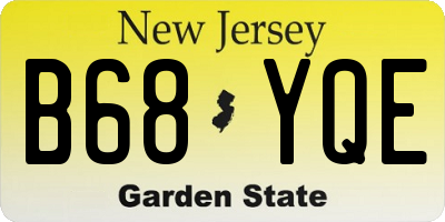 NJ license plate B68YQE