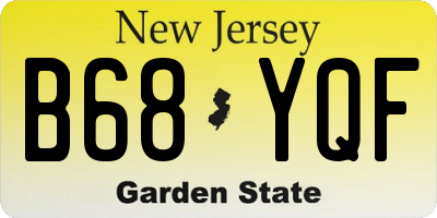 NJ license plate B68YQF