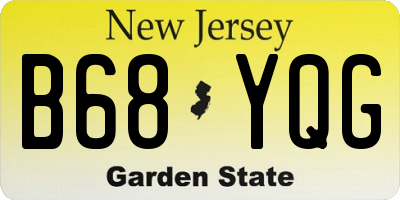 NJ license plate B68YQG
