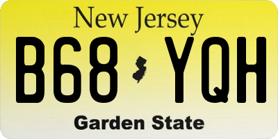 NJ license plate B68YQH