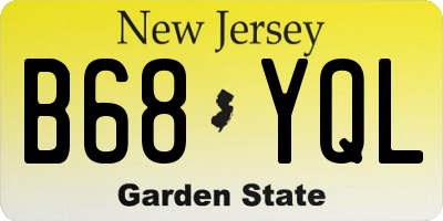 NJ license plate B68YQL