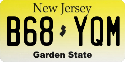 NJ license plate B68YQM