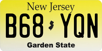NJ license plate B68YQN