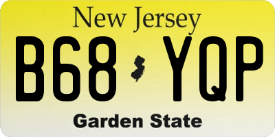 NJ license plate B68YQP