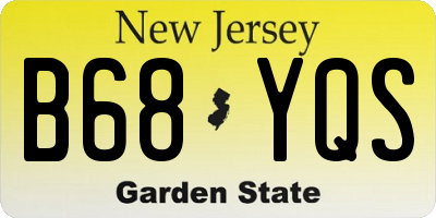 NJ license plate B68YQS
