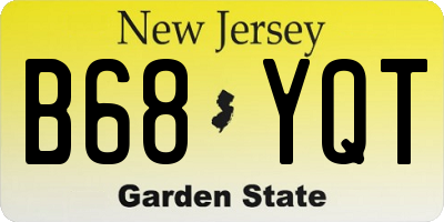 NJ license plate B68YQT