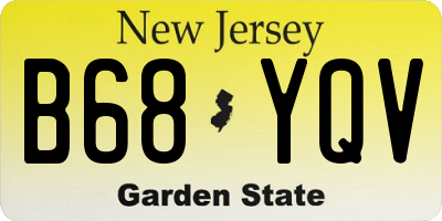 NJ license plate B68YQV