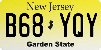 NJ license plate B68YQY