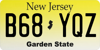 NJ license plate B68YQZ