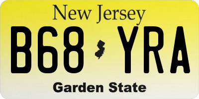 NJ license plate B68YRA