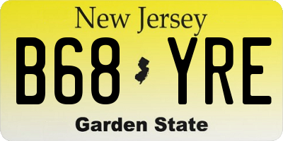 NJ license plate B68YRE