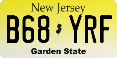 NJ license plate B68YRF