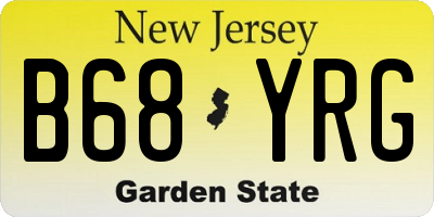 NJ license plate B68YRG