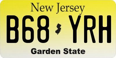 NJ license plate B68YRH