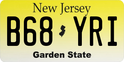 NJ license plate B68YRI