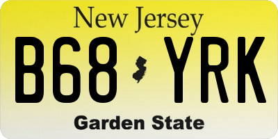 NJ license plate B68YRK