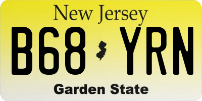 NJ license plate B68YRN