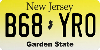 NJ license plate B68YRO