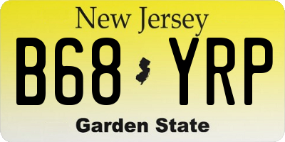 NJ license plate B68YRP