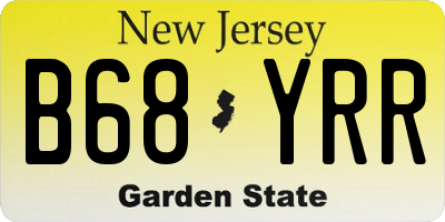NJ license plate B68YRR