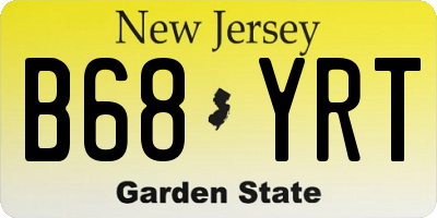 NJ license plate B68YRT