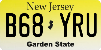 NJ license plate B68YRU