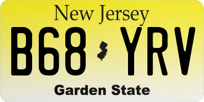 NJ license plate B68YRV