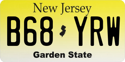 NJ license plate B68YRW