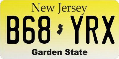 NJ license plate B68YRX