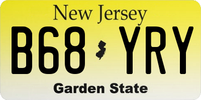 NJ license plate B68YRY