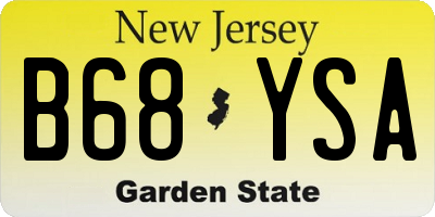 NJ license plate B68YSA