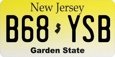 NJ license plate B68YSB