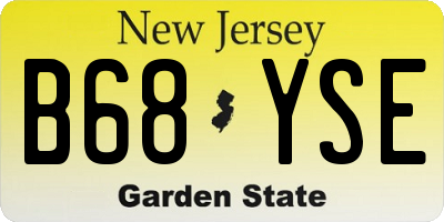 NJ license plate B68YSE