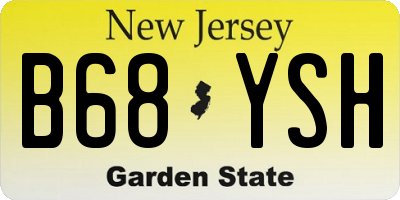 NJ license plate B68YSH