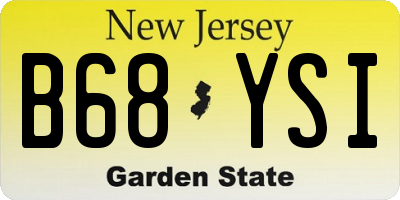 NJ license plate B68YSI