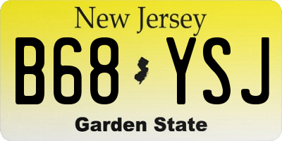 NJ license plate B68YSJ