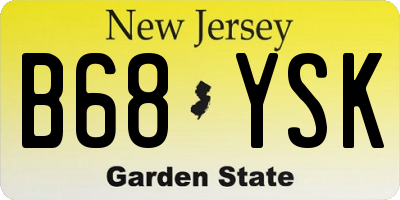 NJ license plate B68YSK