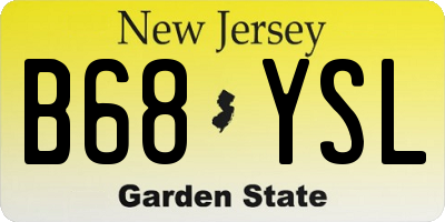 NJ license plate B68YSL