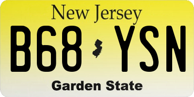 NJ license plate B68YSN