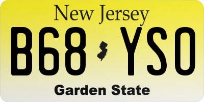 NJ license plate B68YSO