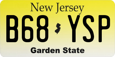 NJ license plate B68YSP