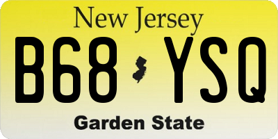 NJ license plate B68YSQ