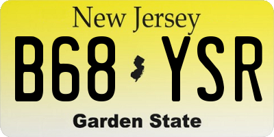 NJ license plate B68YSR