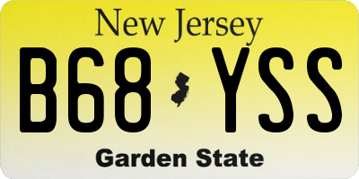 NJ license plate B68YSS