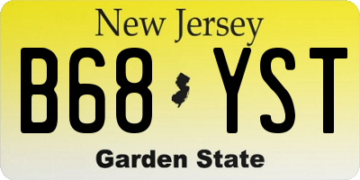 NJ license plate B68YST